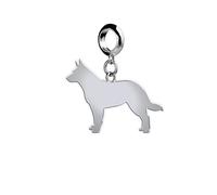 Mylee London Australian Cattle Dog Silhouette Silver Charm - Yes - Slider Charm