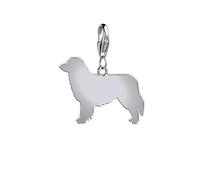 Mylee London Australian Shepherd Silhouette Silver Charm - No - Clip On Charm