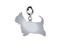 Mylee London Australian Silky Terrier Silhouette Silver Charm - Yes - Slider Charm