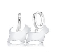 Mylee London Australian Silky Terrier Silhouette Silver Earrings - No - Huggie Hoop