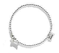 Mylee London Australian Terrier Silhouette Silver Ball Bead Bracelet - Personalised - No