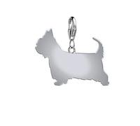 Mylee London Australian Terrier Silhouette Silver Charm - Yes - Clip On Charm
