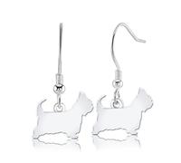 Mylee London Australian Terrier Silhouette Silver Earrings - No - Hook