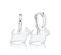 Mylee London Australian Terrier Silhouette Silver Earrings - Yes - Huggie Hoop