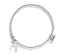 Mylee London Basenji Silhouette Silver Ball Bead Bracelet - Personalised - Yes