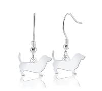 Mylee London Basset Bleu De Gascogne Silhouette Silver Earrings - No - Hook
