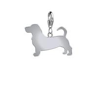 Mylee London Basset Hound Silhouette Silver Charm - Yes - Clip On Charm