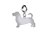 Mylee London Basset Hound Silhouette Silver Charm - Yes - Slider Charm