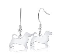 Mylee London Basset Hound Silhouette Silver Earrings - No - Hook