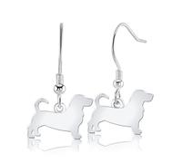 Mylee London Basset Hound Silhouette Silver Earrings - Yes - Hook