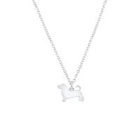 Mylee London Basset Hound Silhouette Silver Necklace - Personalised - No