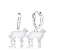 Mylee London Bernese Mountain Dog Silhouette Silver Earrings - No - Huggie Hoop