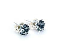 Mylee London Black Crystal Silver Stud Earrings - Yes