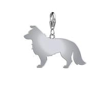 Mylee London Border Collie Silhouette Silver Charm - Clip On Charm - Yes