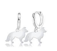 Mylee London Border Collie Silhouette Silver Earrings - No - Huggie Hoop