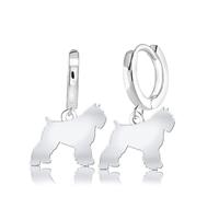 Mylee London Bouvier Des Flandres Silhouette Silver Earrings - Yes - Huggie Hoop