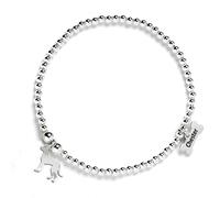 Mylee London Braque D'auvergne Silhouette Silver Ball Bead Bracelet - Personalised - Yes