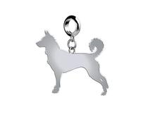 Mylee London Canaan Dog Silhouette Silver Charm - Yes - Slider Charm
