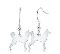 Mylee London Canaan Dog Silhouette Silver Earrings - No - Hook