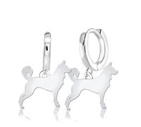Mylee London Canaan Dog Silhouette Silver Earrings - Yes - Huggie Hoop