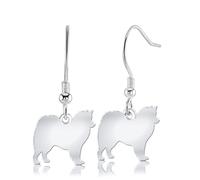 Mylee London Canadian Eskimo Dog Silhouette Silver Earrings - No - Hook