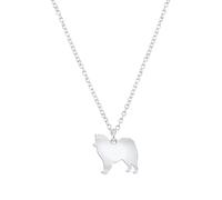 Mylee London Canadian Eskimo Dog Silhouette Silver Necklace - Personalised - No
