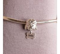Mylee London Cockapoo Head Silver Charm Bead - Personalised - No