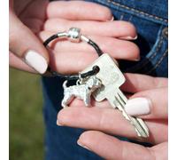Mylee London Cockapoo Silver Keyring - Personalised - Leather - No