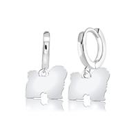 Mylee London Coton De Tulear Silhouette Silver Earrings - No - Huggie Hoop