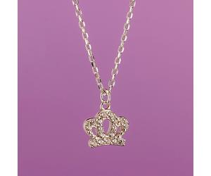 Mylee London Crystal Crown Necklace - Sterling Silver - No