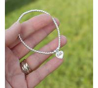 Mylee London Crystal Double Heart on Silver Ball Bead Bracelet - Yes - Child - Pink Crystal Heart