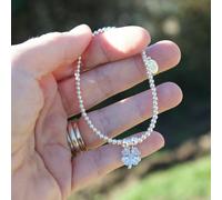 Mylee London Crystal Four Leaf Clover on Silver Ball Bead Bracelet - Yes - Child