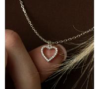 Mylee London Crystal Heart Necklace - Sterling Silver - Yes