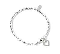 Mylee London Crystal Heart on Silver Ball Bead Bracelet - No - Child