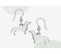 Mylee London Dachshund Silhouette Silver Earrings - No - Hook