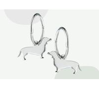 Mylee London Dachshund Silhouette Silver Earrings - No - Hoop