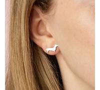 Mylee London Dachshund Silver Stud Earrings - No