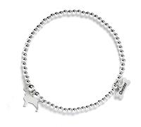Mylee London English Springer Spaniel Silhouette Silver Ball Bead Bracelet - Personalised - Yes