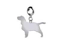 Mylee London English Springer Spaniel Silhouette Silver Charm - Yes - Slider Charm