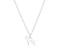 Mylee London English Toy Terrier Silhouette Silver Necklace - Personalised - No
