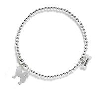 Mylee London Eurasier Silhouette Silver Ball Bead Bracelet - Personalised - No