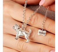 Mylee London Extra Large Cockapoo Silver Necklace - Personalised - No