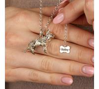 Mylee London Extra Large German Shepherd Silver Necklace - Personalised - No