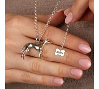 Mylee London Extra Large Greyhound Silver Necklace - Personalised - Yes