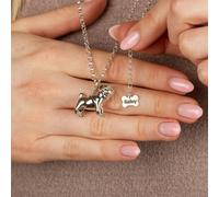 Mylee London Extra Large Pug Silver Necklace - Personalised - No