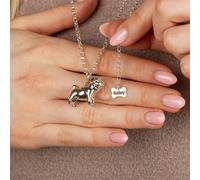 Mylee London Extra Large Pug Silver Necklace - Personalised - Yes