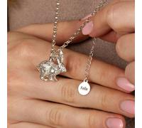 Mylee London Extra Large Rabbit Silver Necklace - Personalised - No