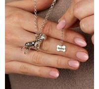 Mylee London Extra Large Staffordshire Bull Terrier Silver Necklace - Personalised - Yes