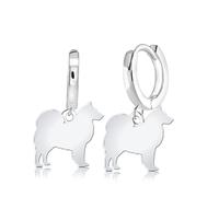 Mylee London Finnish Lapphund Silhouette Silver Earrings - No - Huggie Hoop