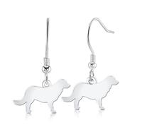 Mylee London Flat-Coated Retriever Silhouette Silver Earrings - Yes - Hook